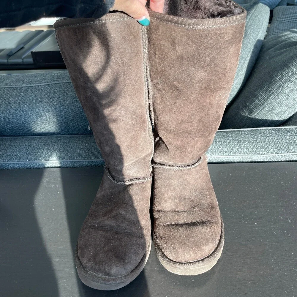 UGG Classic Tall Sheepskin Boots Brown Size 7